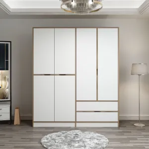 Kalune Design Šatníková skriňa Elina 180 cm biela/orech