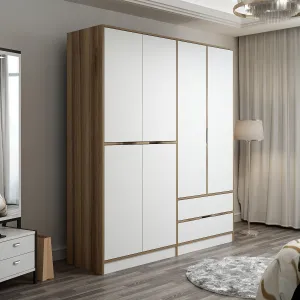 Kalune Design Šatníková skriňa Elina 180 cm biela/orech
