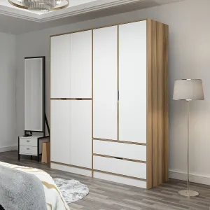 Kalune Design Šatníková skriňa Elina 180 cm biela/orech