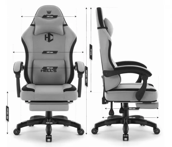 ErgonomickáhernáakancelárskastoličkaHC-1016spodnožkou-sivá