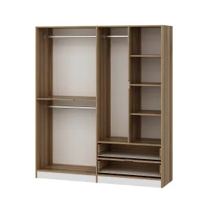 Kalune Design Šatníková skriňa Elina 180 cm biela/orech