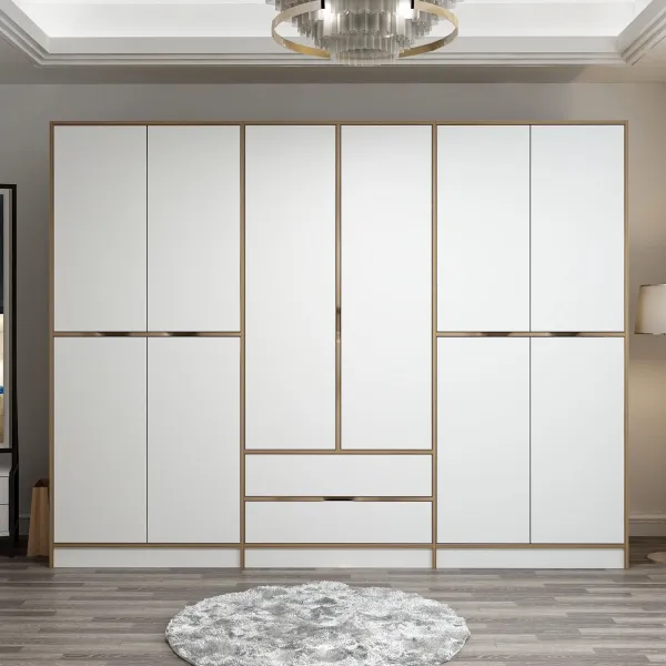 Kalune Design Šatní skříň Elina 270 cm bílá/ořech