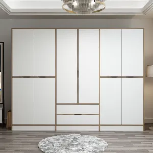 Kalune Design Šatní skříň Elina 270 cm bílá/ořech