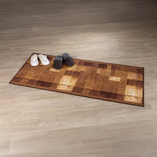 Kusový behúň Patchwork hnedá