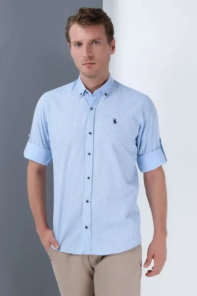 G685 DEWBERRY MEN's SHIRT-BLUE