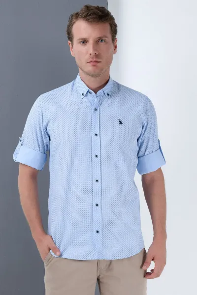 G685 DEWBERRY MEN's SHIRT-BLUE
