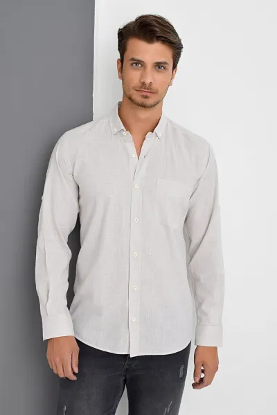 G625 DEWBERRY LINEN SHIRT-BEJ