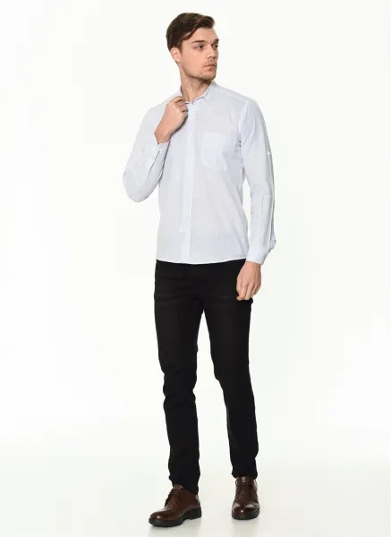 G625 DEWBERRY LINEN SHIRT-LIGHT BLUE