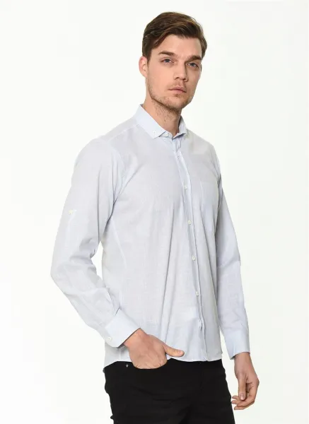G625 DEWBERRY LINEN SHIRT-LIGHT BLUE