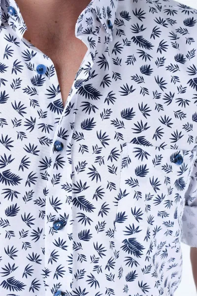 G690 DEWBERRY MEN's SHIRT-WHITE