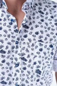 G690 DEWBERRY MEN's SHIRT-WHITE