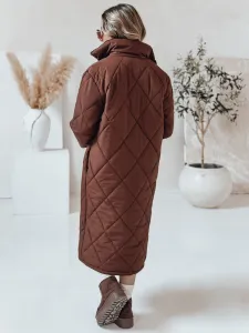 Dámska zimná prešívaná bunda hnedá