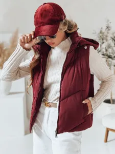 Dámska bordová prešívaná vesta LIKEHUGS