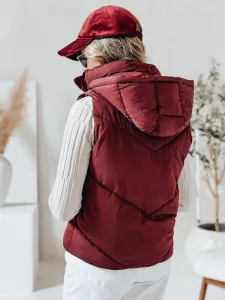 Dámska bordová prešívaná vesta LIKEHUGS