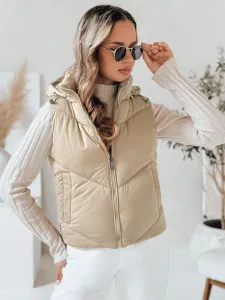 Dámska prešívaná vesta LIKEHUGS béžová