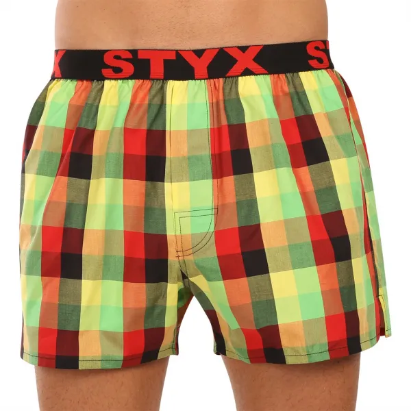 3PACK pánske trenky Styx športová guma viacfarebné (3B110406) M, trenírky