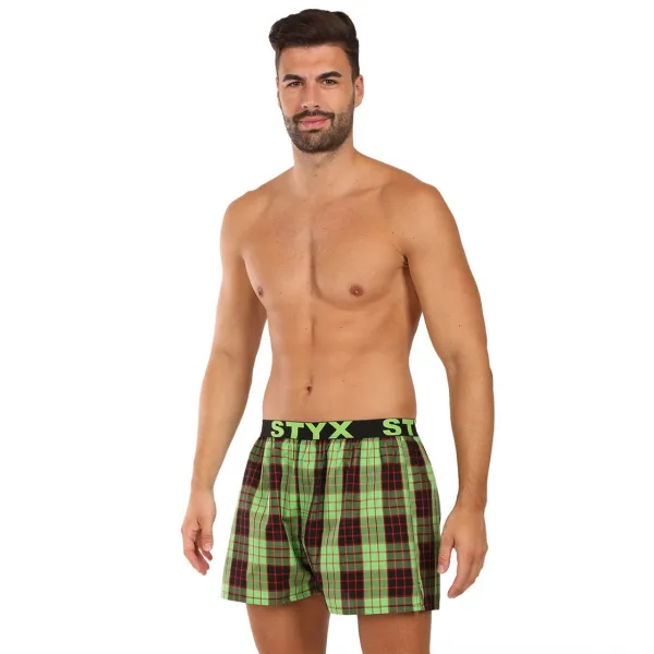 3PACK pánske trenky Styx športová guma viacfarebné (3B110406) M, trenírky