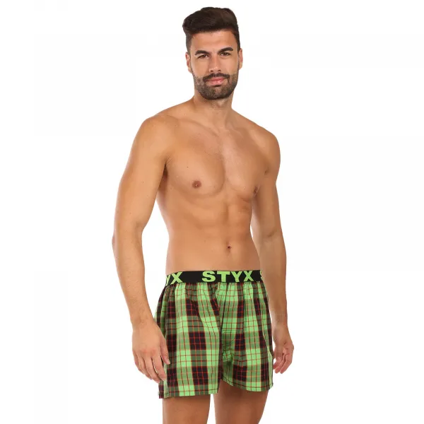 3PACK pánske trenky Styx športová guma viacfarebné (3B110406) M, trenírky