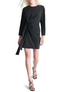 Šaty Dkny L/S Side Knot A-Line Black