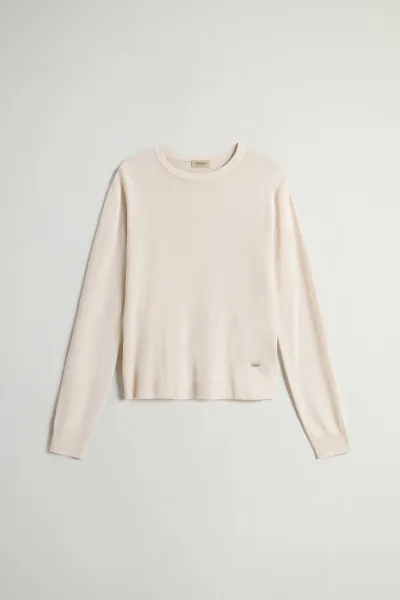 Sveter Woolrich Sheer Crew Knit White