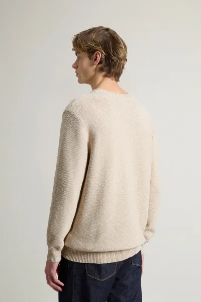 Sveter Woolrich Marled Crewneck White Pepper Mouline