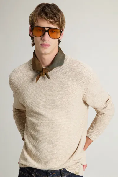Sveter Woolrich Marled Crewneck White Pepper Mouline