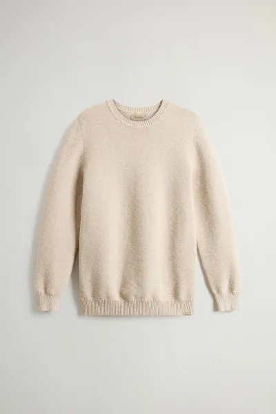 Sveter Woolrich Marled Crewneck White Pepper Mouline