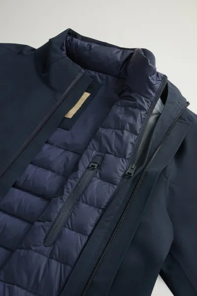 Kabát Woolrich Two Layers 2In1 Carcoat Melton Blue