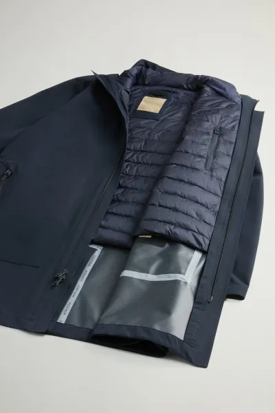 Kabát Woolrich Two Layers 2In1 Carcoat Melton Blue