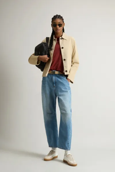 Bunda Woolrich Light Suede Jacket Light White Pepper