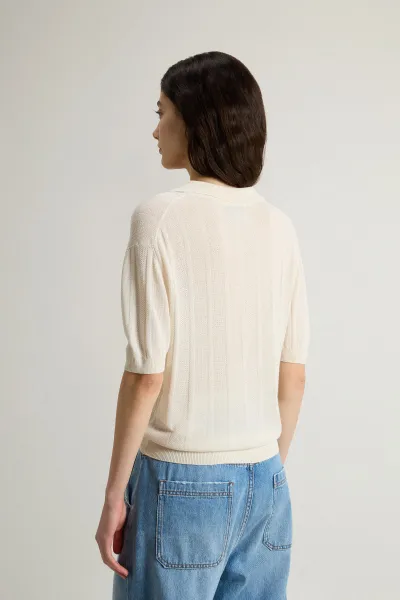 Sveter Woolrich Super Fine Yarn Polo White