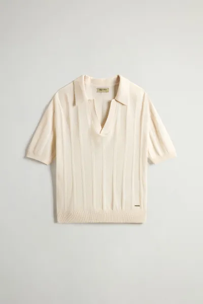 Sveter Woolrich Super Fine Yarn Polo White