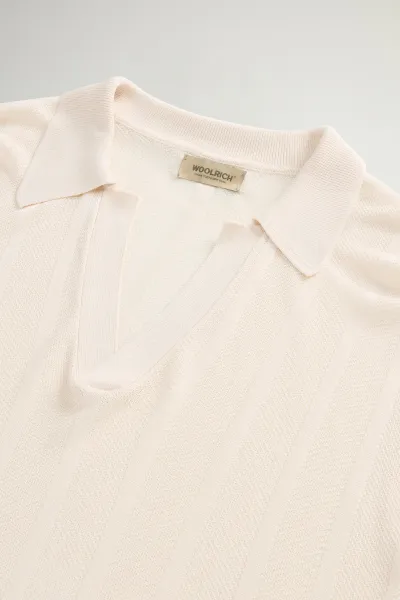 Sveter Woolrich Super Fine Yarn Polo White