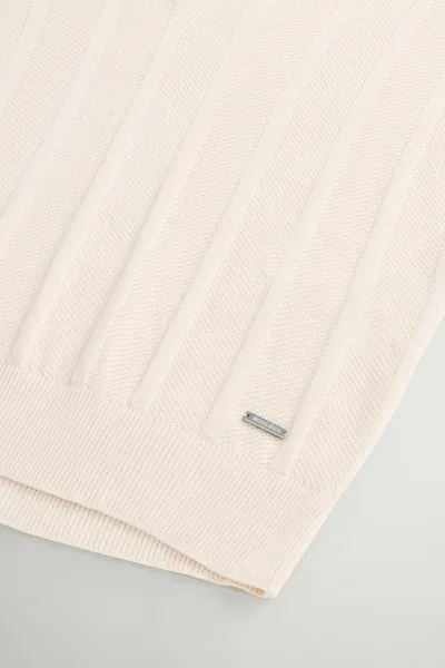 Sveter Woolrich Super Fine Yarn Polo White