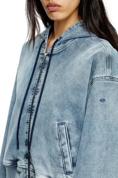Mikina Diesel De-Giri-Crop Jogg Sweat-Shirt Blue