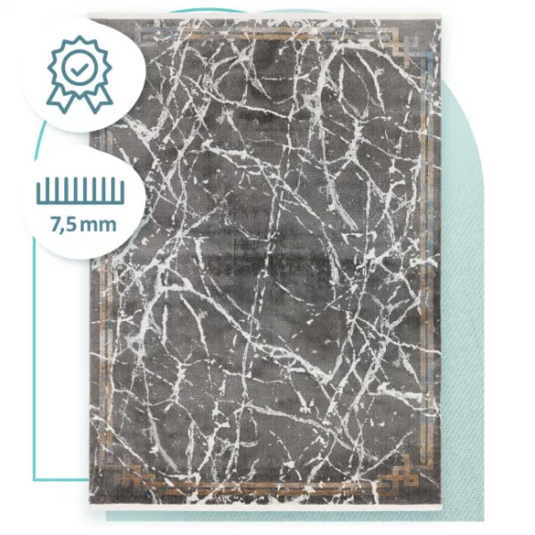 Koberec Arte Piran Marble sivý / čierny