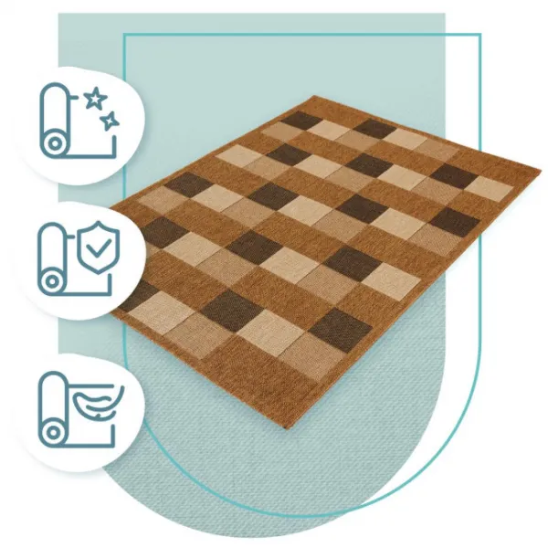 Koberec Adana Chess Beige