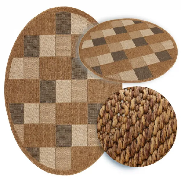 Koberec Adana Chess Beige kruh