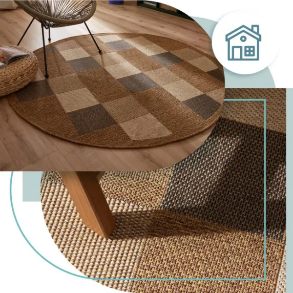 Koberec Adana Chess Beige kruh