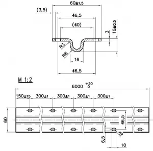 Vodiaci profil U Ø16 - 2m