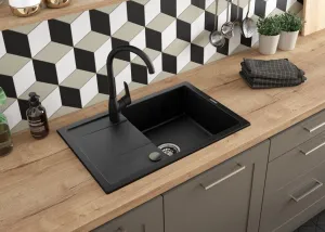 DEANTE DEANTE - Corio grafit - Granitový drez s odkvapkávačom ZRC_2113