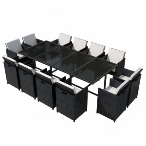 Záhradný jedálenský set 37 ks polyratan