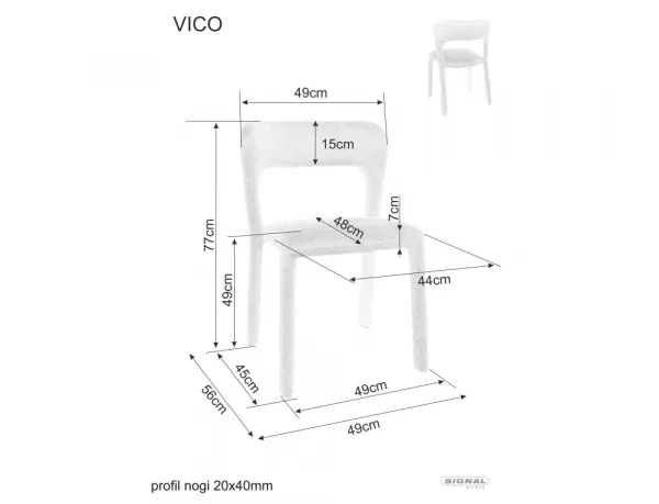 Signal Čalouněná jídelní židle Vico světle šedá