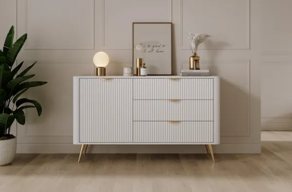 ArtLas Komoda LINA 138 D3S | biela