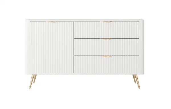 ArtLas Komoda LINA 138 D3S | biela