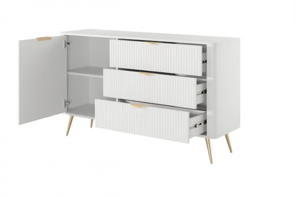 ArtLas Komoda LINA 138 D3S | biela