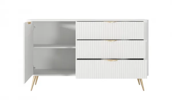 ArtLas Komoda LINA 138 D3S | biela