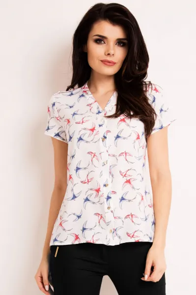 Infinite You Woman's Shirt M127 Ecru/Pattern