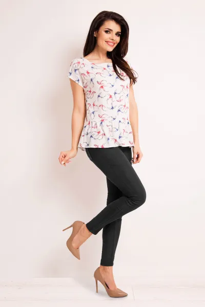 Infinite You Woman's Blouse M130 Ecru/Pattern