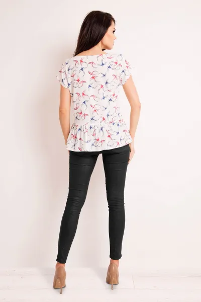 Infinite You Woman's Blouse M130 Ecru/Pattern